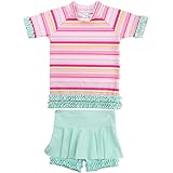 RUFFLE BUTTS ラッフルバッツ ラッシュガード ビキニ 水着 ベビー キッズ スイムウエア （サイズ：18-24m、カラー：Fancy Stripe-Skirted) [並行輸入品]