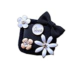 アンティークスタイルのフラワーKidslブローチ美しいセーター帽子コサージュピンクリップブラック