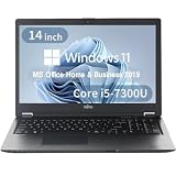 【整備済み品】富士通 ノートPC U748/14型/Core i5-7300U/Win11 Pro/MS Office H&B 2019 /WEBカメラ/wajunのWIFI/Bluetooth/4GB/128GB SSD