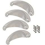 BQLZR製半円型シルバー色Ironヴィンテージ食器棚キャビネット引き出しプルノブハンドルの滑らかな表面パックof 4