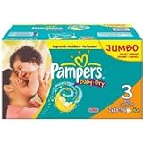 Pampers Mega Baby Dry Midi 144 Nappies Size 3 4-9kg/9-20lbs by Pampers