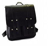 Platinum Loops 大容量 縦長 リュック バックパック スクエア型 PU レザー 2way 男女兼用 アンティーク バッグ レディース (ブラック)