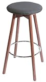 La Sedia(ラ・セディア) グランデスツール ライトウォルナット コットン(Grande Stool Light Walnut Cotton) 2脚セット ChacoalGrey