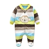 Zhhlinyuan ロンパース カバーオール Newborn ベビー Boy Girl Infant Front Zipper Microfleece Long Sleeve Romper Jump