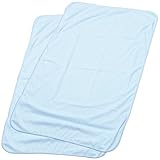 【乾きやすい】 100% パイル地 ベビー 防水シーツ ２枚組　70×120cm (ブルー)