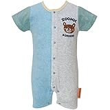 2016年 夏物 ZOOMIC ズーミック パイル クレイジー 半袖ロンパース カバーオール ブルー-グレー◇80cm
