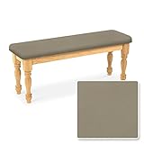 新しいNatural Finishファームハウスダイニングベンチwith your choice of coloredキャンバスクッション FC-2864-N-GreyCanvas