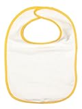 Rabbit Skins Infant Terry Snap Bib (White_Gold) (ALL) by LAT Sportswear - Rabbit Skins