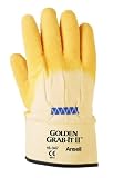 Ansell Golden Grab-It II 16-347 Natural Rubber Latex High Temperature Glove, Palm Coated on Jersey L
