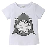 Aliciga Tシャツ 半袖 男の子 女の子 春 夏 子供服 アニメ 鮫 魚 プリント ボトムシャツ 普段着 部屋着 スポーツ カジュアル おもしろ 可愛い カットソー オシャレ 運動会 イベント 