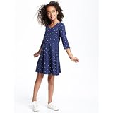 オールドネイビー OLD NAVY/ プリントフィット&フレアドレス ブルー ワンピース XL【並行輸入】