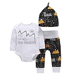 男の子　ベビー服　　Karchi　3点セット 白　黒　山の図　上衣＋パンツ＋ヘアバンド　　パジャマ　かっこいい　ベビー服　プレゼント　子供服　　お誕生日　　春秋　パジャマ 普段着 (70, 白)