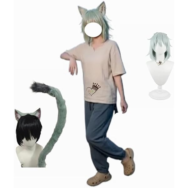 Amazon.co.jp: (耳+尻尾+ネット付き) ヤニねこ コスプレ コスチューム