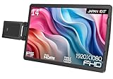 JAPANNEXT 14インチ モバイルモニター IPS パネル フルHD 1920x1080解像度 (Type C/MAC PC対応 / sRGB100% / 非光沢) JN-MDO-IPS140FHD