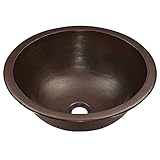 Sinkology SB204-16AG Darwin Dual Mount Handmade Pure Solid Bathroom Sink, 15-1/2", Aged Copper [並行輸入