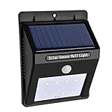 ソーラーライト　高輝度　8 LEDライト ソーラーライト 省エネ ソーラー充電式 ウォールライト　パネル自動充電 明暗/人感センサー搭載　防水IP64　玄関灯 外灯 防犯ライト