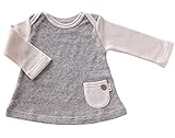 yuga☆コンビ・チュニック グレー 90cm オーガニックコットン100% ベビー 服 男の子 女の子 兼用 トップス Tシャツ 長袖 ロンT 出産祝い プレゼント 綿100%