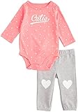 カーターズ carter's baby line 長袖ロンパース&パンツセット 6ヶ月 ハート柄 ピンク グレー スウェット綿 121C811 【並行輸入品】