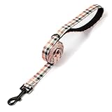 OGURIYA 犬用リード 小型犬 1.52ｍ定番リード 中型犬 大型犬用リード ペット用品 犬ハーネス 通気性 おしゃれ 安全 しつけ用 訓練(カーキチェック柄)