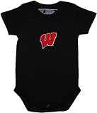 University of Wisconsin Badgers新生児赤ちゃんボディスーツ カラー: ブラック