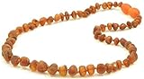 Raw Baltic Amber Teething Necklace {0001} - 14.1 inches (36 cm) - Unisex - Hand-Made from Authentic 