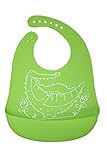 BEATON JAPAN 赤ちゃん シリコン エプロン ビブ ソフトスタイ 手洗い可能 何度でも使用可 安全 安心設計 緑ワニ