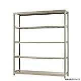 軽中量棚150kg 単体 幅180×奥行60×高さ210cm 5段 アイボリー 150kg/段