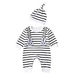 MIOIM ベビー服 子供服 ロンパース 男の子 女の子 かわいい 長袖 ストライプ柄 うさぎ柄 手袋柄 秋 冬 新生児 歩行服 出産お祝い 記念日 帽子付き 0-24ヶ月