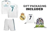 ファンKitbag Ronaldo # 7 Real Madrid Home長袖ユースサッカージャージー&ショーツキッズプレミアムギフトKitbag & # x272e ;ボーナスRonaldo # 