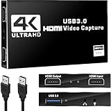 4K HDMI キャプチャーボード パススルー 1080P 60FPS USB3.0 ゲームキャプチャー 4Kキャプチャーボード 電源不要