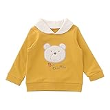 (チャックル) chuckle *ボンシュシュ*衿付きクマさん裏起毛トレーナー イエロー 70cm P3345-70-41