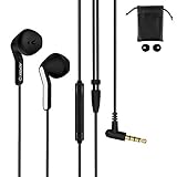 AGPTEK イヤホン Android用イヤホン ハーフイヤーヘッドホン 耳栓＆収納袋付き ヘッドホン 高音質 通話可能