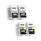 キヤノン用 BC-365 BC-366 互換 詰め替えインクカートリッジ ブラック顔料 BC-365XL(ブラック)×2+BC-366XL(3色カラー)×2 合計4本 大容量 個包装 補充インク 対応機種:PIXUS TS3530