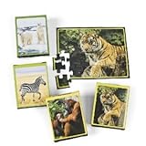 Cardboard Wildlife Animal Puzzles (1 dz) おもちゃ (並行輸入)