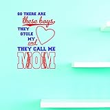 トップ販売デカールこれらの男の子があるSo They Stole My Heart and they call me mom壁アートサイズ: 14インチx 28インチ