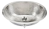Sinkology BOU-0712HN Pavlov Oval Hand Crafted Bathroom Sink, 19-1/4", Hammered Nickel [並行輸入品]