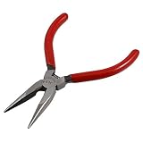 Uxcell Red Handle Flat Needle Nose Pliers Tool for Jewelry Beading [並行輸入品]