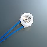 プリンス 蛍光灯用フリーソケット T5管用 G5口金用 リード線1000mm 防湿用 PSF-15FWビーメックス0.75 1.0青(透明)