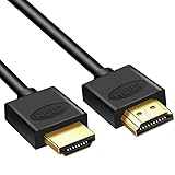 HDMIケーブル スリム【5M】 ver2.0 金 4Kテレビ対応/フルハイビジョン/1080pフルHD対応/ゴールド端子 (5M) [-1171]