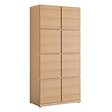 キャビネット 本棚 扉付き ハイタイプ ホワイトオーク 国産 完成品 大川家具 幅80cm 奥行40cm 4段2列 ペルル