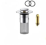 LIVIA 洗面台 ゴミ受け 洗面台 排水栓 ポップアップ ゴミ受け 亜 目詰まり防止 排水栓 排水口 排水溝 洗面器 浴槽 バスタブ バスルーム 浴室シンク 化粧台 流し台 キッチン 台所用 キッチン用 (シルバー,1個)