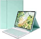 Fire HD 10 2023 キーボードケース Fire HD 10 Plus/HD 10 2021 ケース カラーキーボード 可愛い レディース Fire HD 10 タブレット 2023 Bluetooth キーボード マグネット 分離式 カラフル,ミント