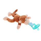 Perfk 全10種類　おしゃぶり　おもちゃ　ホルダー　赤ちゃん　ベビー用　動物ぬいぐるみ　おしゃぶりぬいぐるみ　0-2歳　シリコン製 - モンキー