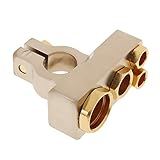 Perfk ポジティブ/ネガティブ　カー　ゴールド　メッキ　ヘビー　デューティー　バッテリー端子　クランプ　0/4/8 AWGゲージ　全2種類　 - ゴールド, ネガティブ