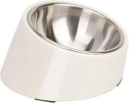 SuperDesign 犬 食器 猫 ペット ボウル ステンレス 給食器 傾斜がある 15度 食事をより気軽に メラミン製スタンド付き 滑り止め 取り外し可能 洗いやすい 食器洗濯機で洗える *特に注意：ThinkPet Japanは本製品の唯一の認可販売者であり、それ以外の販売者からの購入にはご注意ください。