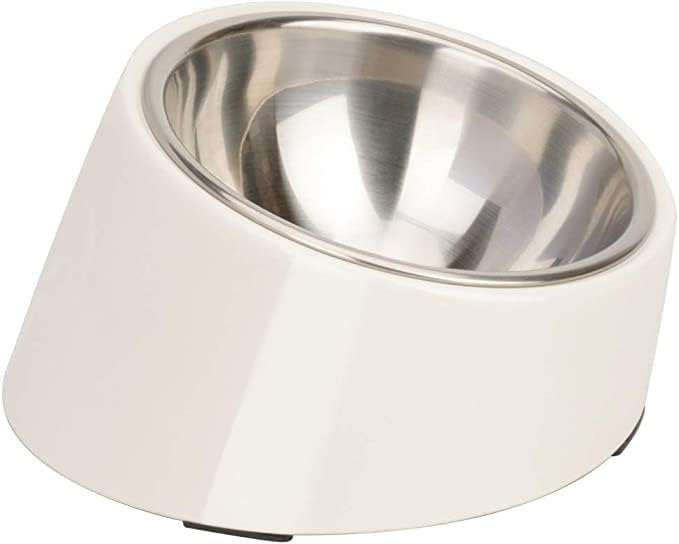SuperDesign 犬 食器 猫 ペット ボウル ステンレス 給食器 傾斜がある 15度 食事をより気軽に メラミン製スタンド付き 滑り止め 取り外し可能 洗いやすい 食器洗濯機で洗える *特に注意:ThinkPet Japanは本製品の唯一の認可販売者であり、それ以外の販売者からの購入にはご注意ください。