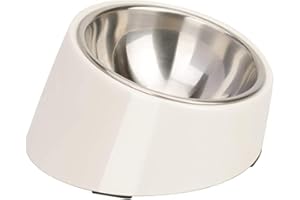 SuperDesign 犬 食器 猫 ペット ボウル ステンレス 給食器 傾斜がある 15度 食事をより気軽に メラミン製スタンド付き 滑り止め 取り外し可能 洗いやすい 食器洗濯機で洗える *特に注意：ThinkPet Japanは本製品の唯一の認可販売者であり、それ以外の販売者からの購入にはご注意ください。