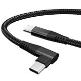 USB Type C ケーブル L字型 タイプc充電ケーブル 60W PD急速充電 480 Mbps高速伝送 高耐久ナイロン編み iPhone 15 MacBook Pro iPad Pro Galaxy Xperia Pixelなどに対応（ブラック 1m）