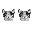 LOVES（ラブズ）ピアス 犬 フレンチブルドッグ ボストンテリア 顔 キラキラ ギフト インスタ映え [専用ケース付き]