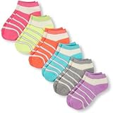 THE CHILDREN'S PLACE(ザ・チルドレンズプレイス) グリッター-ストライプ アンクル ソックス 6-パック マルチカラー 小物くつ下・タイツ 18～19cm【並行輸入】